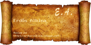 Erdős Albina névjegykártya
